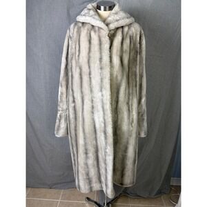 1950s Silverblue by Annis Faux Fur Coat Mid-Century Glam L/XL